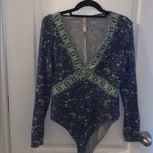 Free People Floral Bodysuit